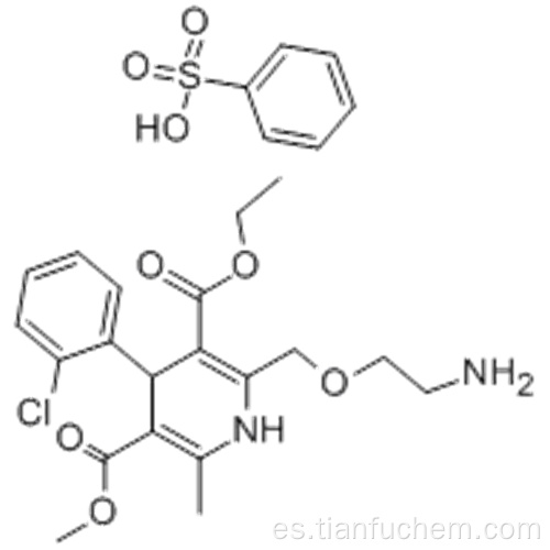 Ácido 3,5-piridinedicarboxílico, 2 - [(2-aminoetoxi) metil] -4- (2-clorofenil) -1,4-dihidro-6-metil-, 3-etil 5-metil éster CAS 88150-42-9